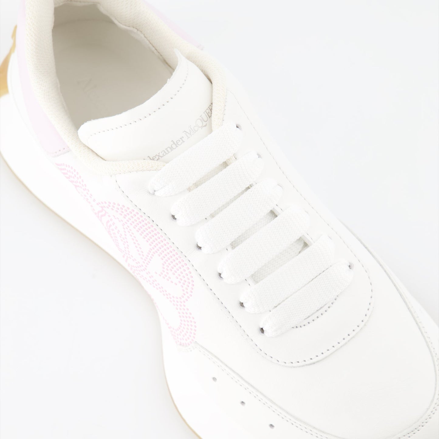 Alexander McQueen trainers, luxury women's footwear, Sprint Runner, white and pink sneakers, high-end fashion trainers