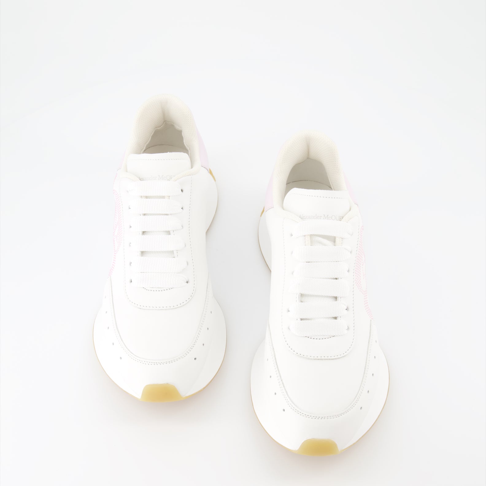 Alexander McQueen trainers, luxury women's footwear, Sprint Runner, white and pink sneakers, high-end fashion trainers