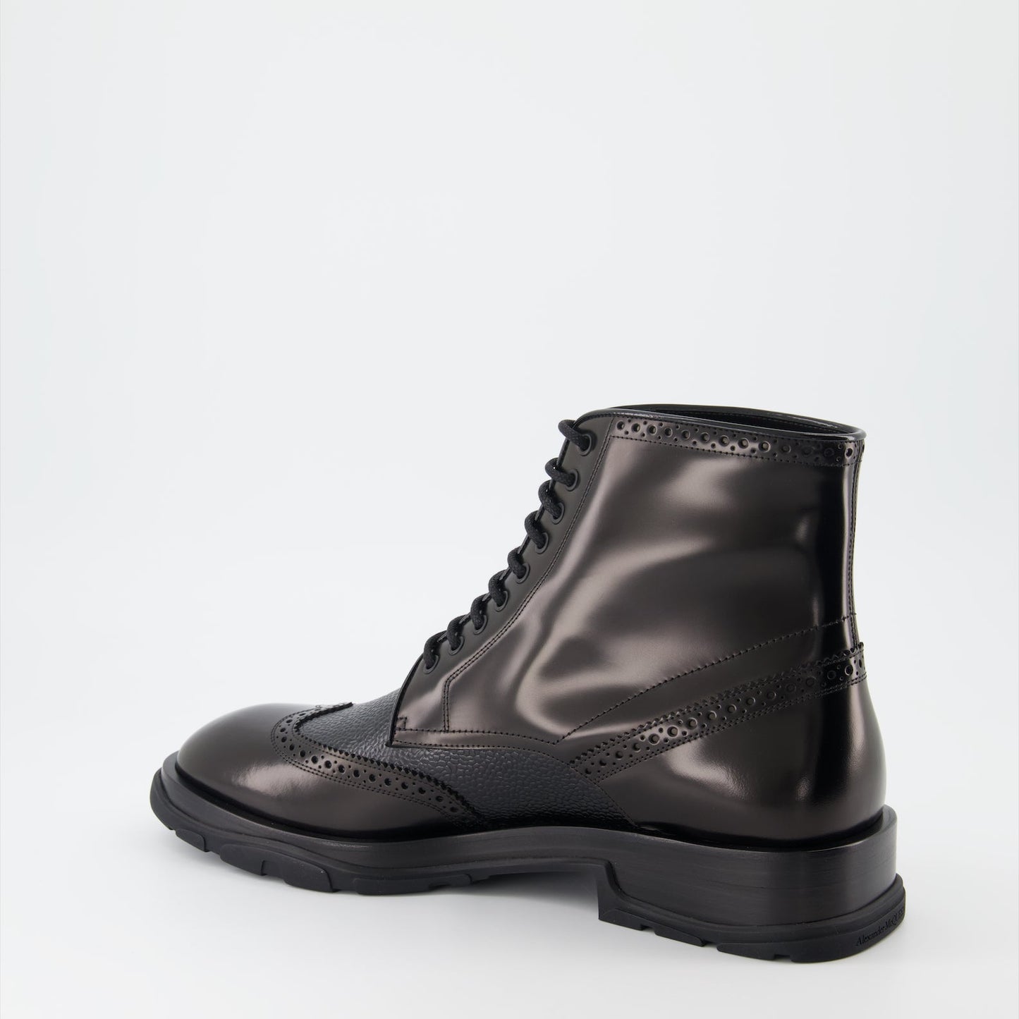 Alexander McQueen, Punk Boots, Men's Luxury Footwear, Lace-Up Boots, High-End Fashion