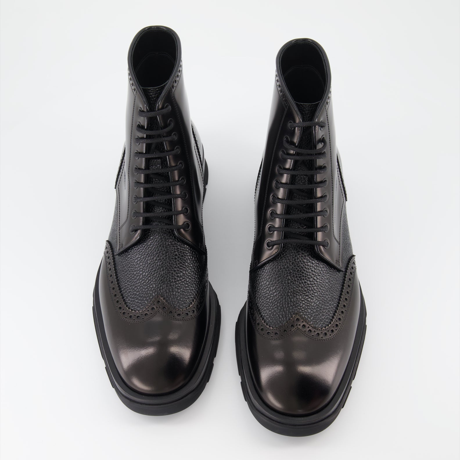 Alexander McQueen, Punk Boots, Men's Luxury Footwear, Lace-Up Boots, High-End Fashion