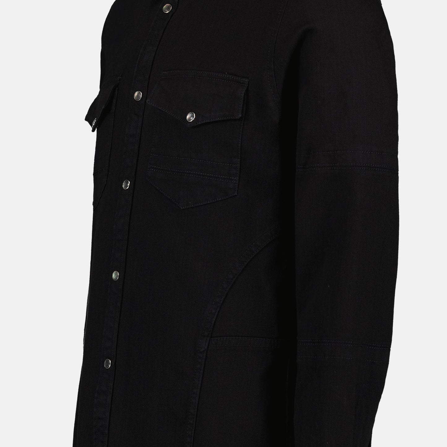 Alexander McQueen, Black Denim Shirt, Luxury Menswear, Designer Denim, High-End Fashion