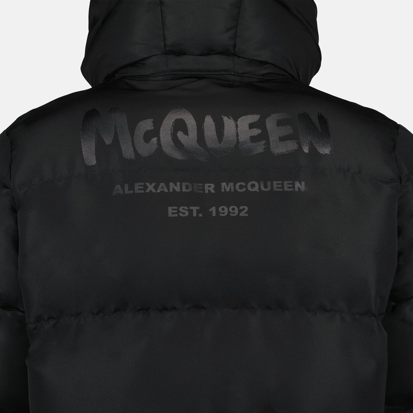 Alexander McQueen puffer jacket, men's luxury outerwear, black designer jacket, high-end winter coat, stylish men's jackets