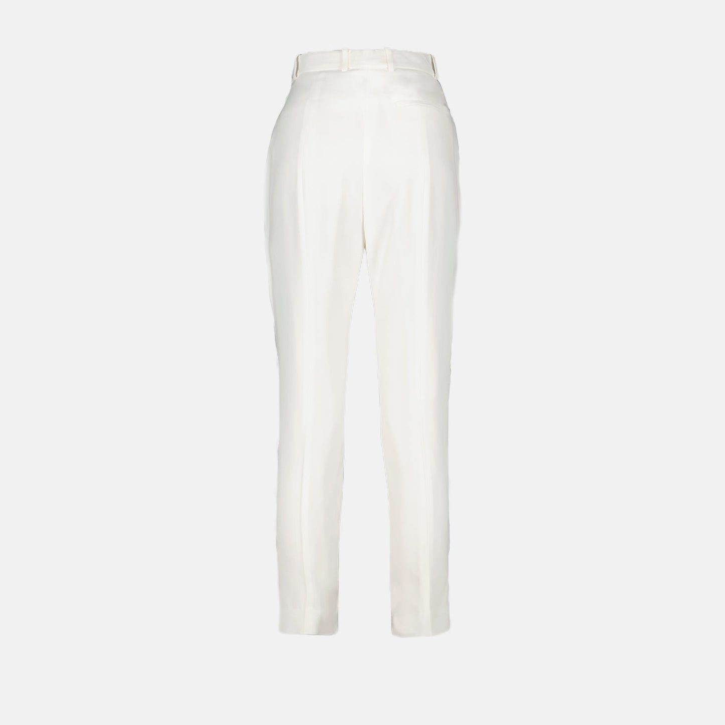 Alexander McQueen, white cigarette pants, luxury trousers, elegant pants, tailored trousers