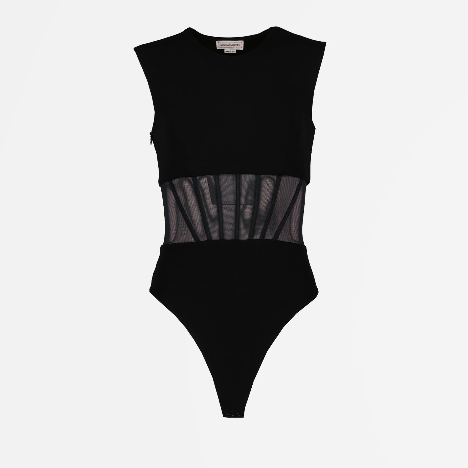 Alexander McQueen, Women's Bodysuit, Hybrid Jersey, Luxury Fashion, Elegant Bodysuit