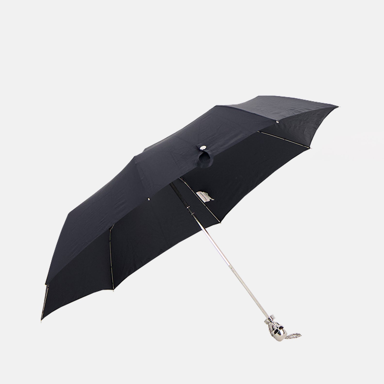 Alexander McQueen skull umbrella, luxury black umbrella, designer umbrella, high-end accessories, women's and men's umbrellas