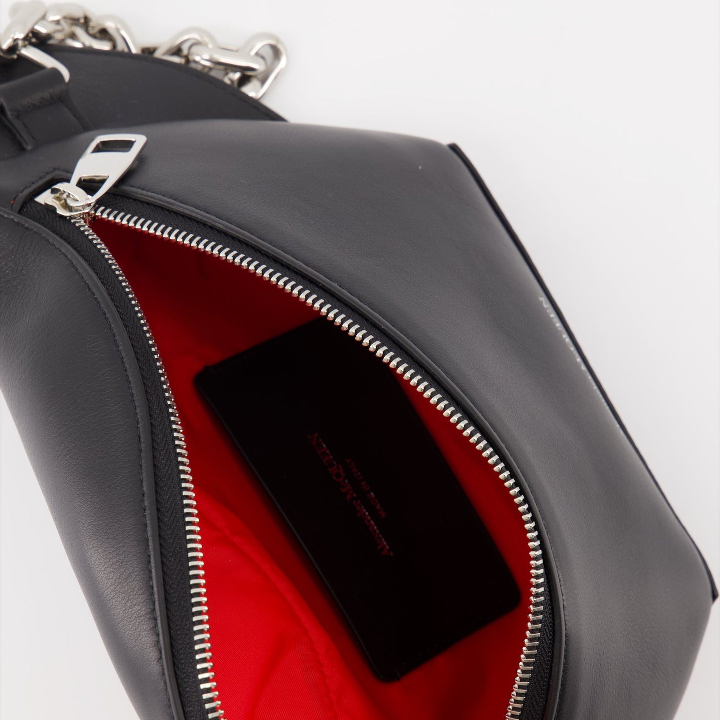 Alexander McQueen, Biker Bumbag, luxury accessories, men's fashion, noir leather