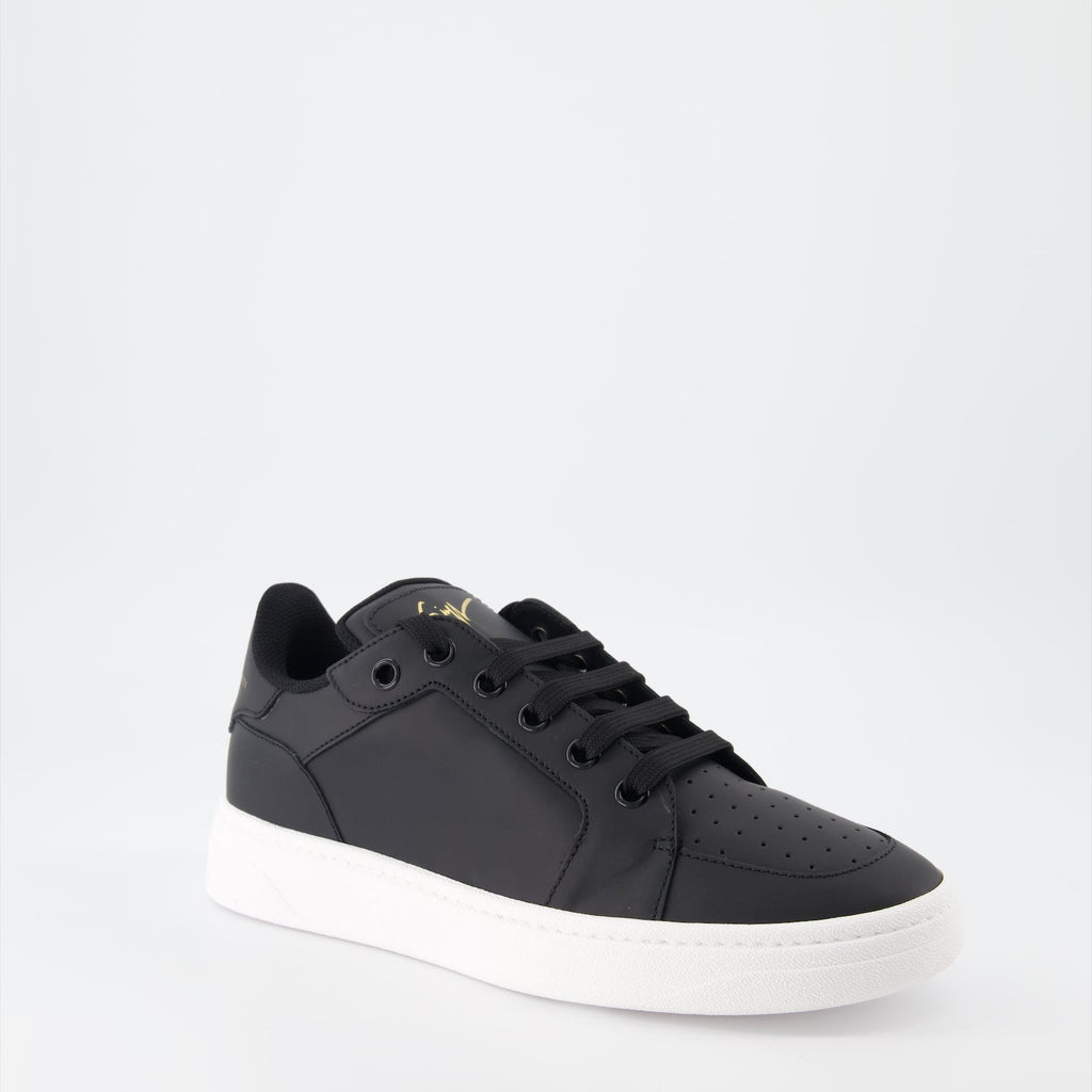 Giuseppe Zanotti, black leather sneakers, luxury men's shoes, designer footwear, GZ94 sneakers