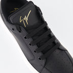 Giuseppe Zanotti, black leather sneakers, luxury men's shoes, designer footwear, GZ94 sneakers