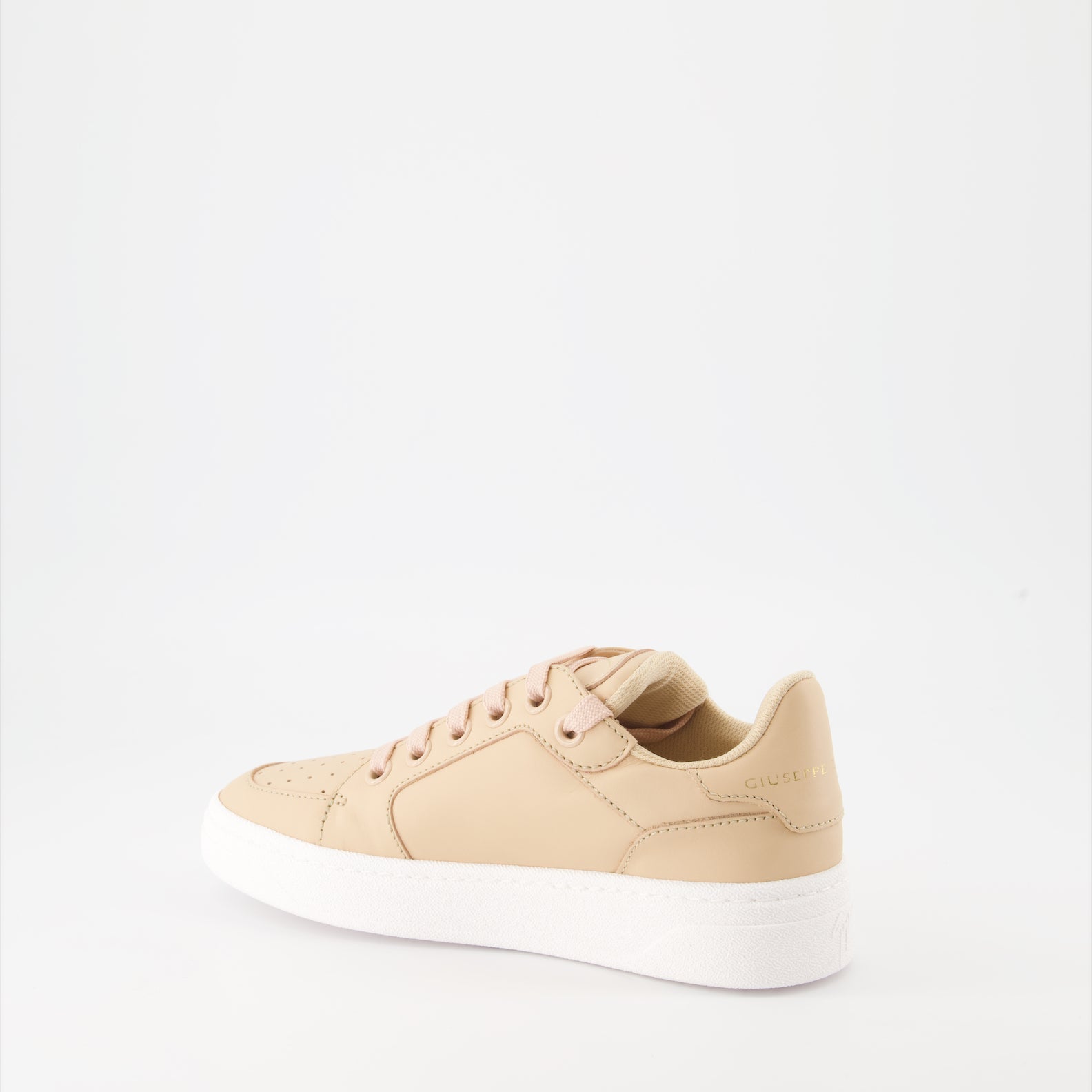 luxury sneakers, Giuseppe Zanotti, beige rosé leather sneakers, high-end footwear, exclusive sneakers