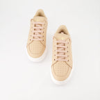 luxury sneakers, Giuseppe Zanotti, beige rosé leather sneakers, high-end footwear, exclusive sneakers