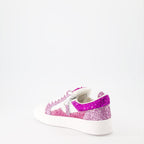 Sparkling sneakers, Pink leather sneakers, Giuseppe Zanotti shoes, Fashion sneakers, Designer footwear