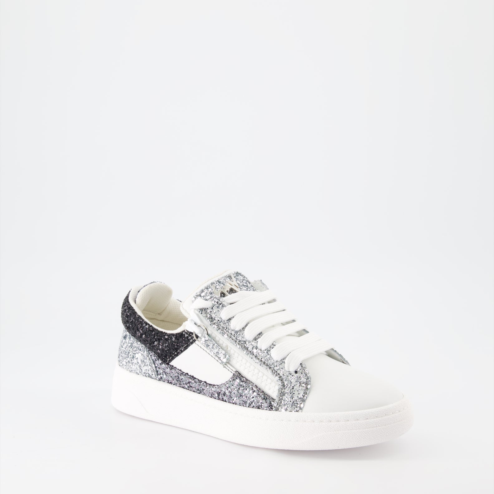 Giuseppe Zanotti, silver sneakers, luxury fashion, high-end footwear, designer sneakers