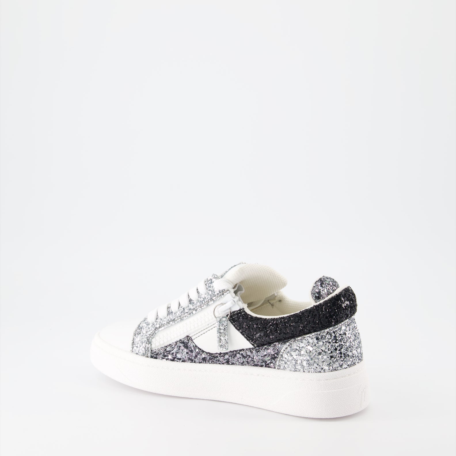 Giuseppe Zanotti, silver sneakers, luxury fashion, high-end footwear, designer sneakers