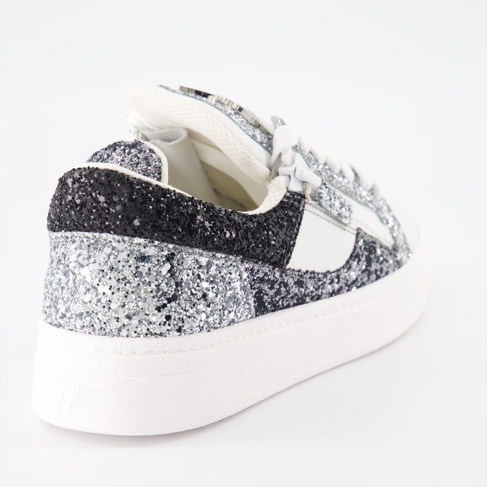 Giuseppe Zanotti, silver sneakers, luxury fashion, high-end footwear, designer sneakers