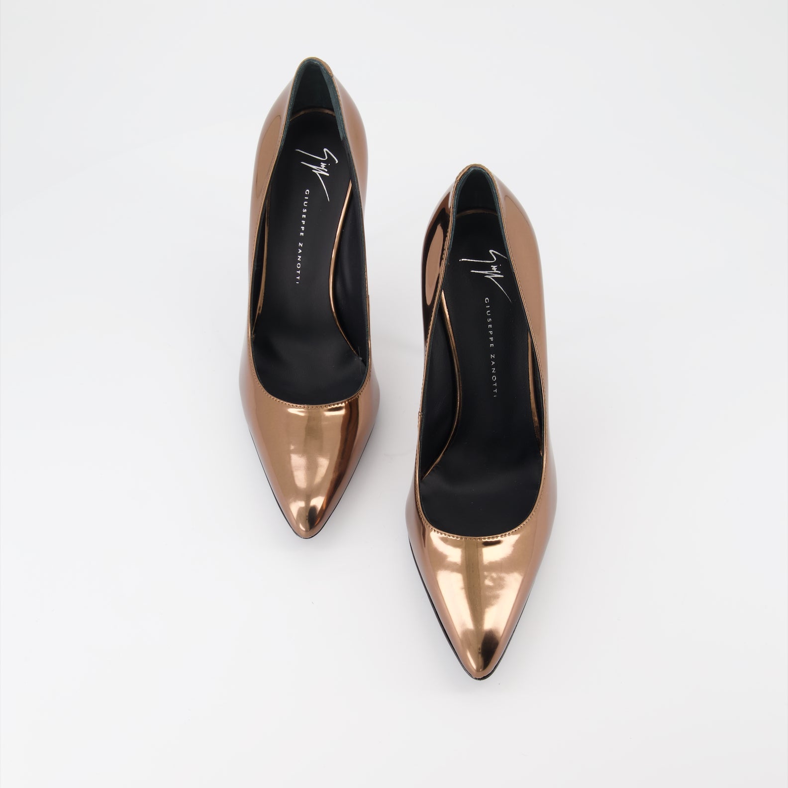 Giuseppe Zanotti, luxury pumps, bronze heels, designer footwear, elegant high heels