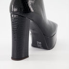 luxury boots, croco leather boots, Giuseppe Zanotti, high-end footwear, designer ankle boots