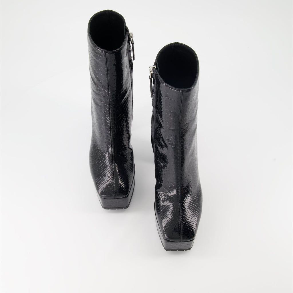 luxury boots, croco leather boots, Giuseppe Zanotti, high-end footwear, designer ankle boots