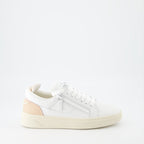 luxury sneakers, Giuseppe Zanotti, women's sneakers, white-rose sneakers, high-end fashion