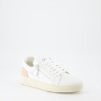 luxury sneakers, Giuseppe Zanotti, women's sneakers, white-rose sneakers, high-end fashion