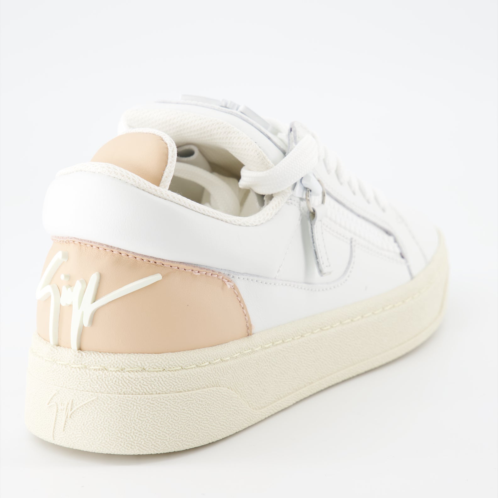luxury sneakers, Giuseppe Zanotti, women's sneakers, white-rose sneakers, high-end fashion