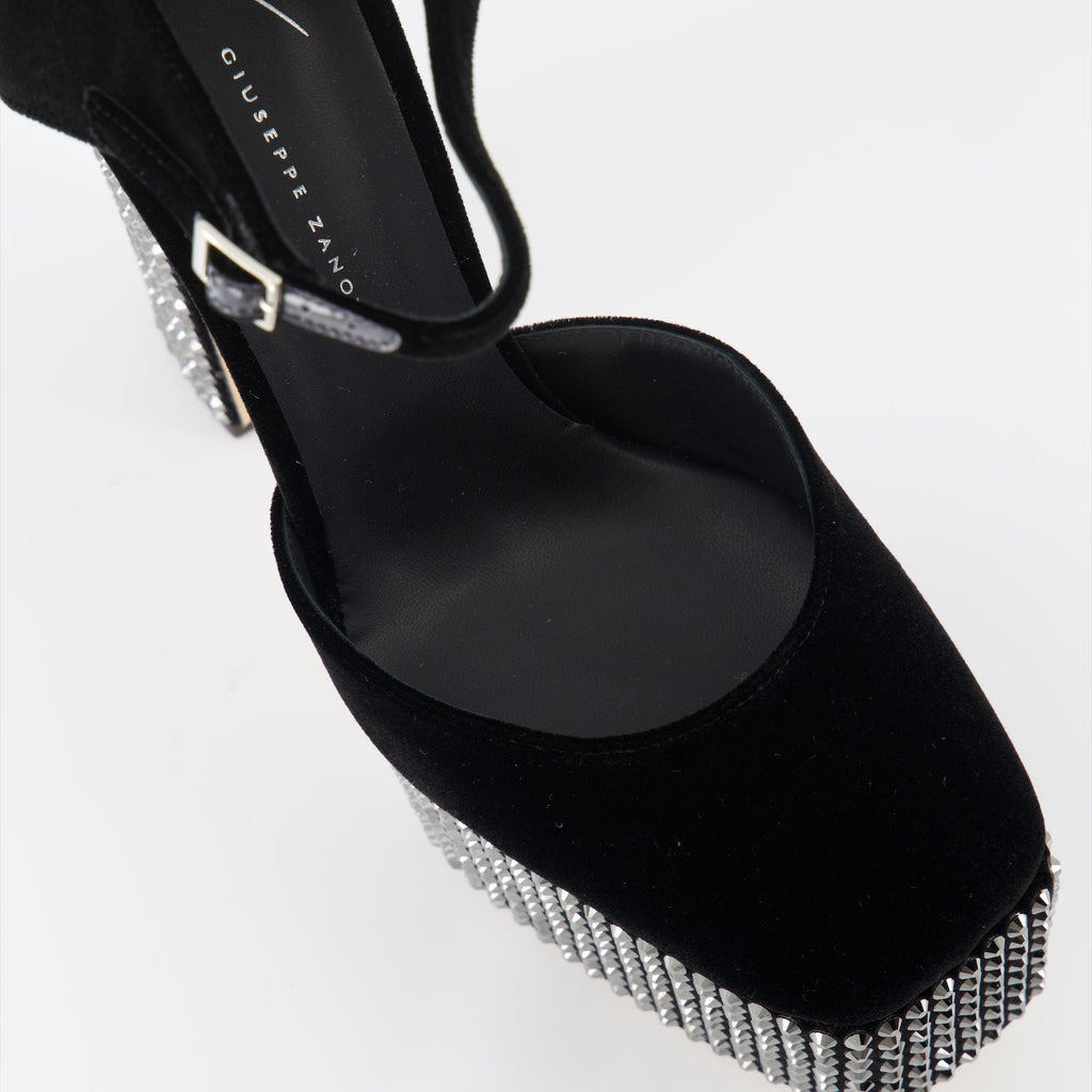 Giuseppe Zanotti, Black Strass Pumps, Women's Luxury Shoes, High Heel Pumps, Designer Footwear