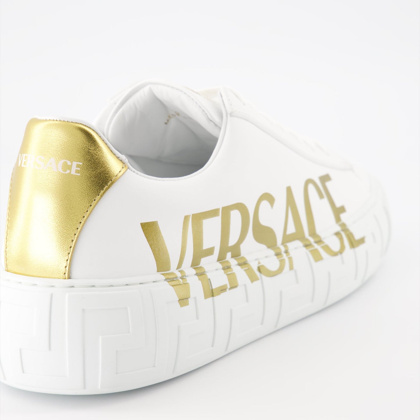 Versace sneakers, men's luxury shoes, Greca logo, designer footwear, high-end sneakers