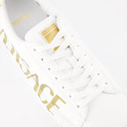 Versace sneakers, men's luxury shoes, Greca logo, designer footwear, high-end sneakers