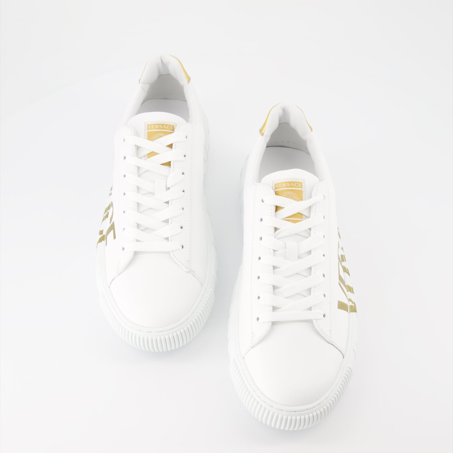 Versace sneakers, men's luxury shoes, Greca logo, designer footwear, high-end sneakers