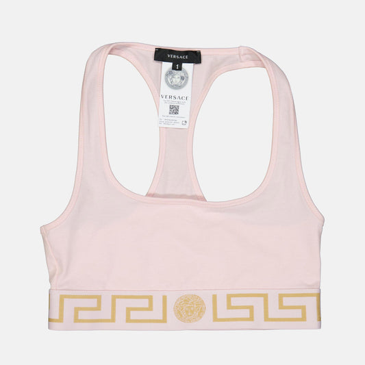 Greca Brassiere, Pink Brassiere, Versace Fashion, Women's Bras, Modern Undergarments