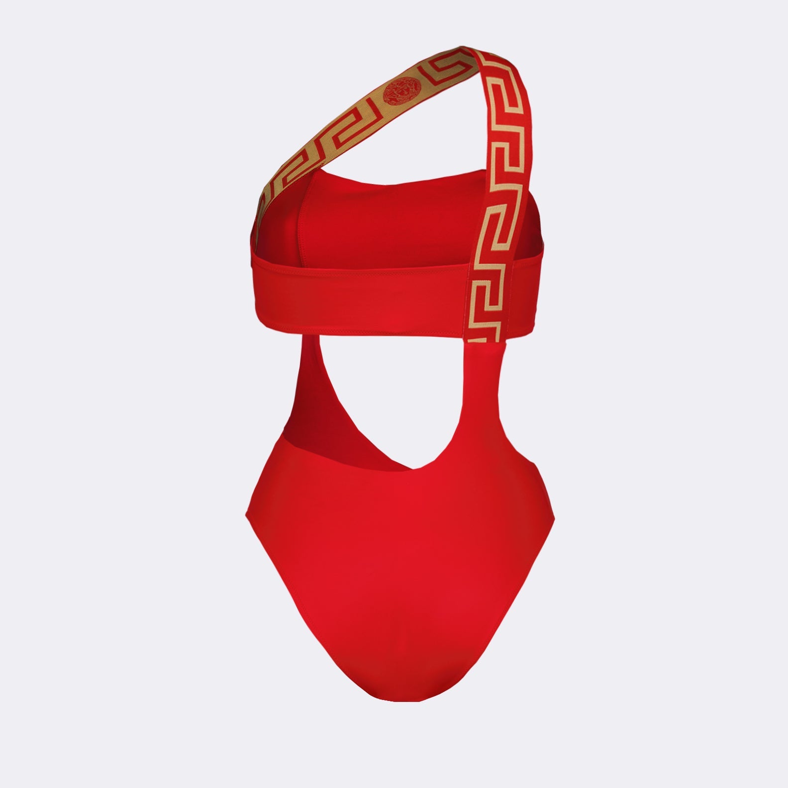 Greca Red Swimsuit, luxury swimwear, Versace, designer swimwear, elegant swimsuit