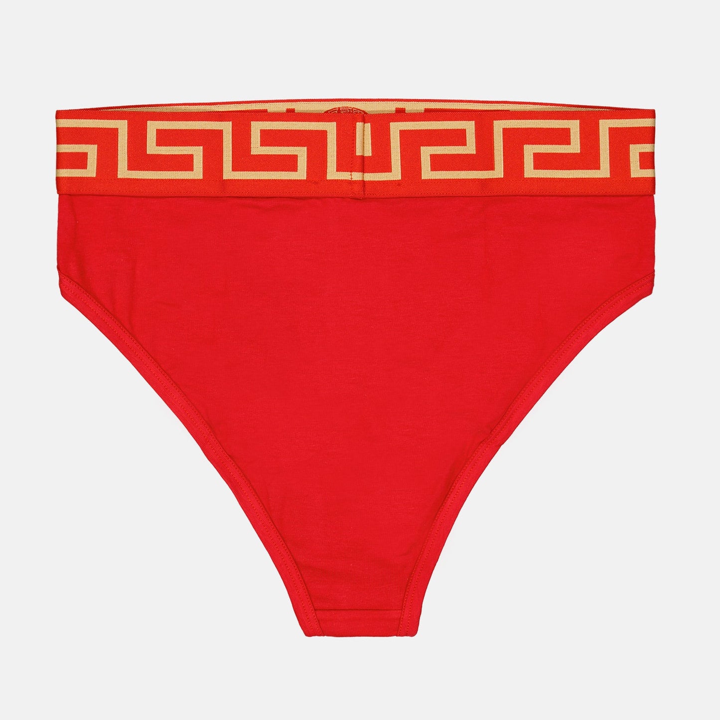 Versace, Luxury Lingerie, Women's Briefs, Greca Pattern, Red Briefs