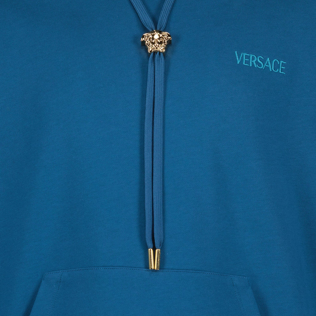 Versace sweatshirt, La Medusa, luxury men's clothing, blue sweatshirt, designer apparel