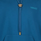 Versace sweatshirt, La Medusa, luxury men's clothing, blue sweatshirt, designer apparel
