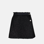 Versace mini skirt, black mini skirt, luxury women’s wear, elegant women's skirt, high-end fashion