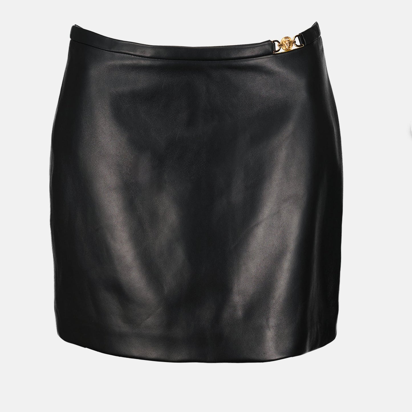 Versace mini-skirt, Medusa 95' skirt, high-end women's fashion, luxury fashion, black mini-skirt