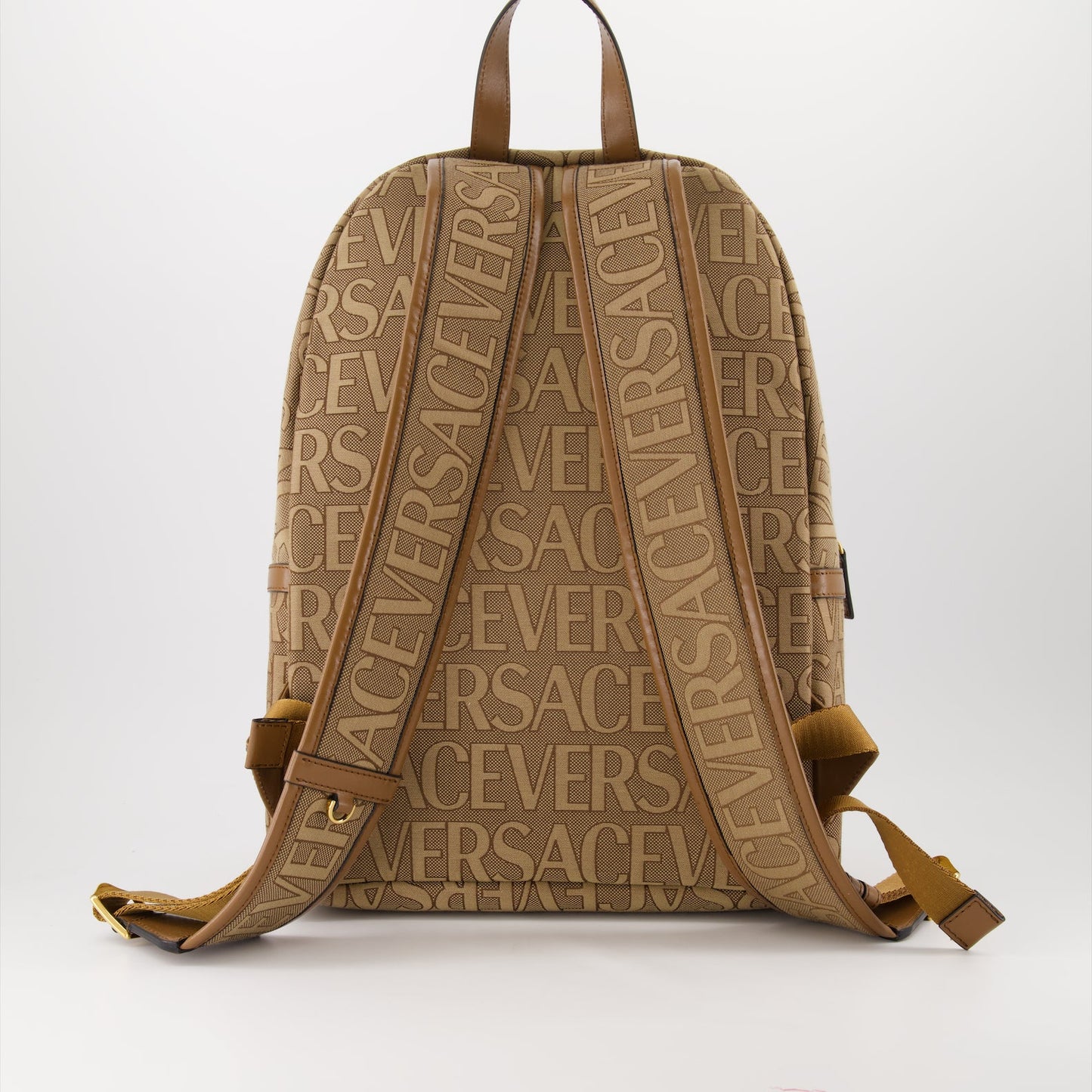 Versace backpack, Men's luxury accessory, Designer bag, High-end fashion, Brown Versace bag