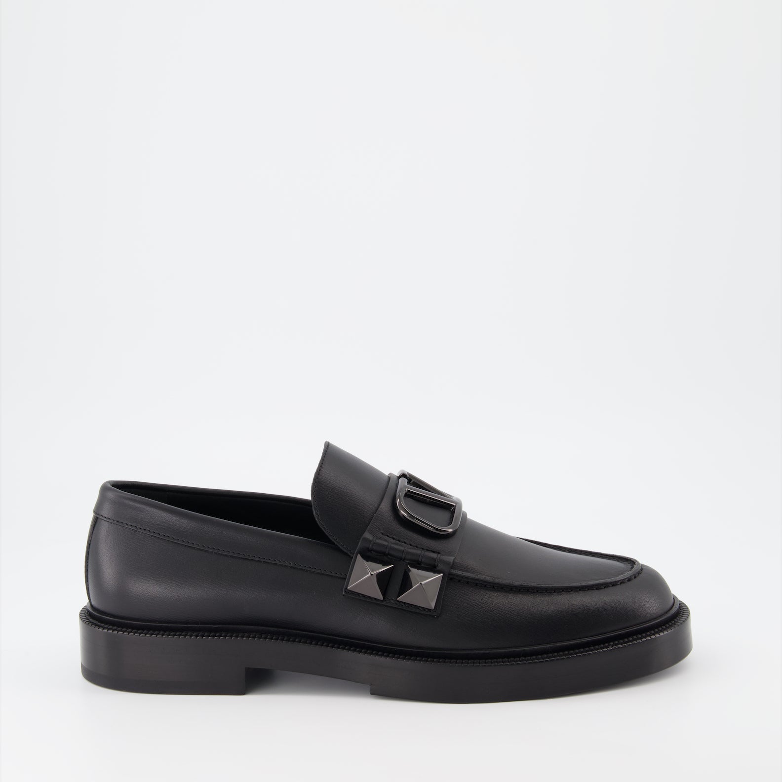 Valentino Garavani loafers, black studded loafers, luxury men's shoes, designer footwear, high-end men's accessories