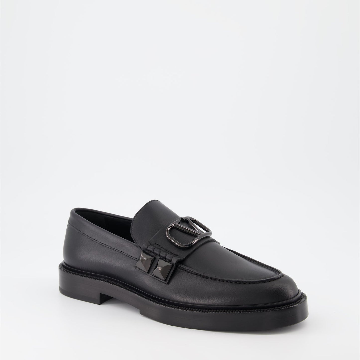 Valentino Garavani loafers, black studded loafers, luxury men's shoes, designer footwear, high-end men's accessories