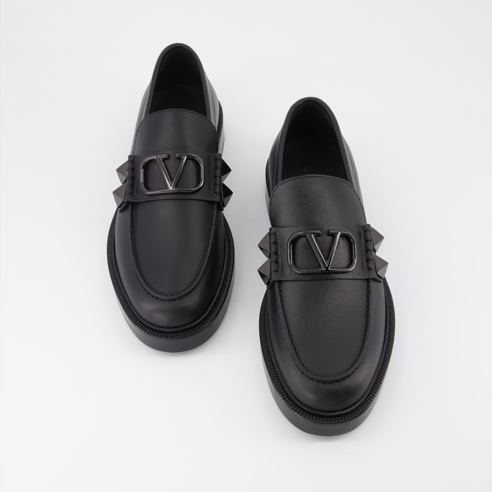 Valentino Garavani loafers, black studded loafers, luxury men's shoes, designer footwear, high-end men's accessories