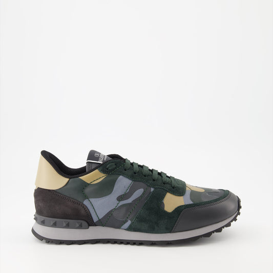 Valentino Garavani, Rockrunner Sneakers, Grey-Gold Sneakers, Luxury Men's Shoes, Designer Footwear