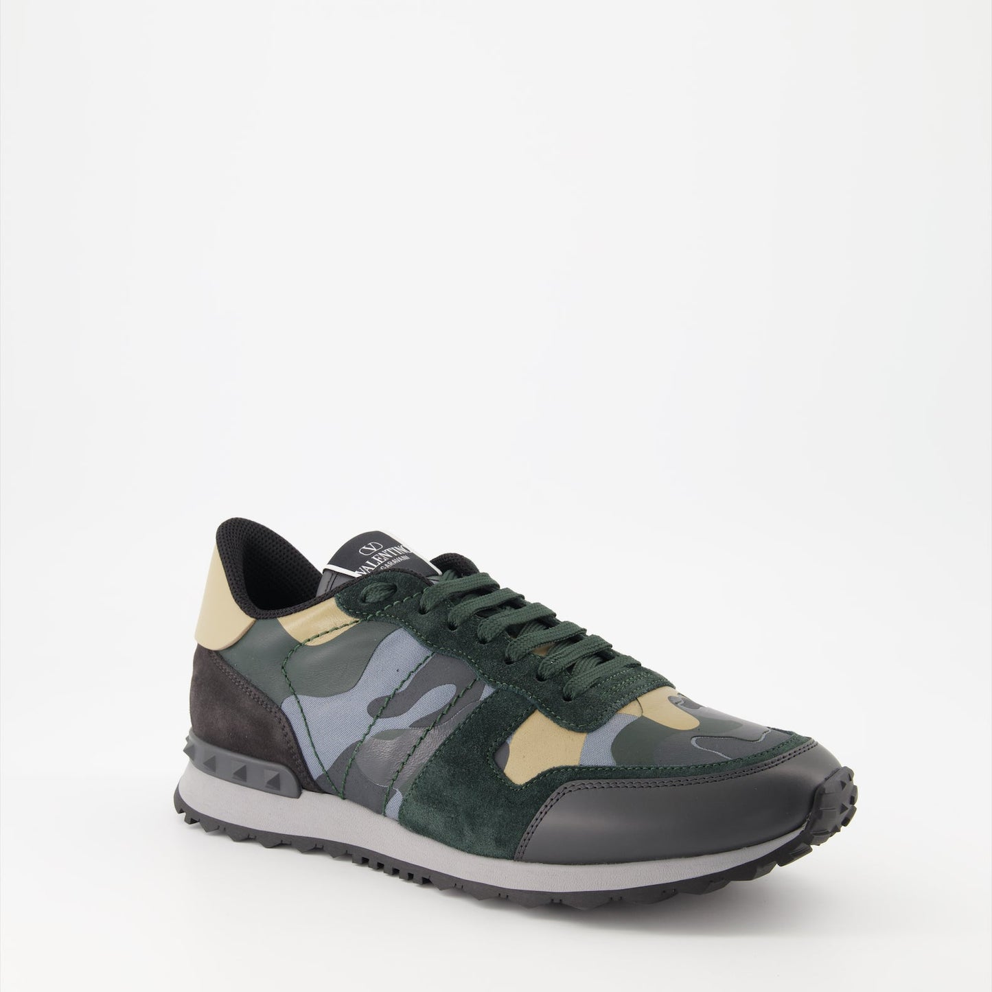 Valentino Garavani, Rockrunner Sneakers, Grey-Gold Sneakers, Luxury Men's Shoes, Designer Footwear