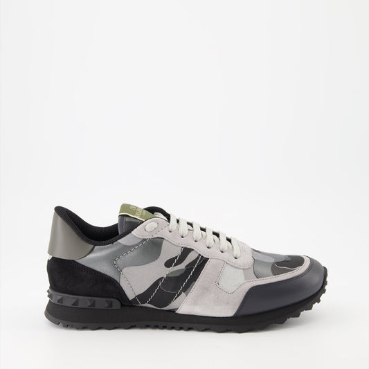 Valentino Garavani, Rockrunner sneakers, grey sneakers, luxury men's footwear, designer sneakers