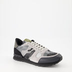 Valentino Garavani, Rockrunner sneakers, grey sneakers, luxury men's footwear, designer sneakers