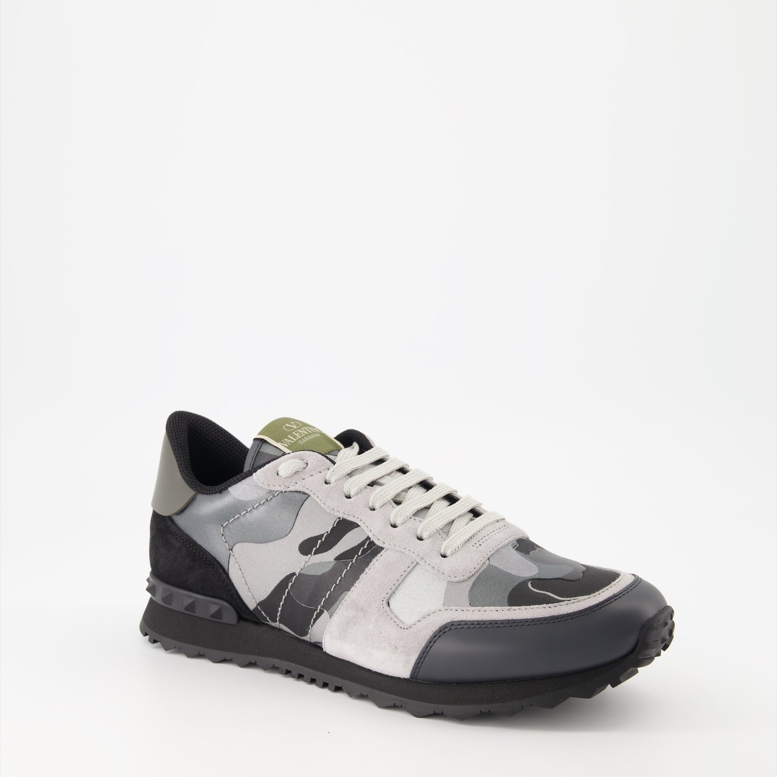 Valentino Garavani, Rockrunner sneakers, grey sneakers, luxury men's footwear, designer sneakers
