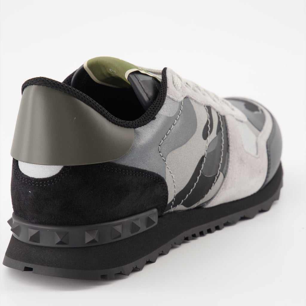 Valentino Garavani, Rockrunner sneakers, grey sneakers, luxury men's footwear, designer sneakers