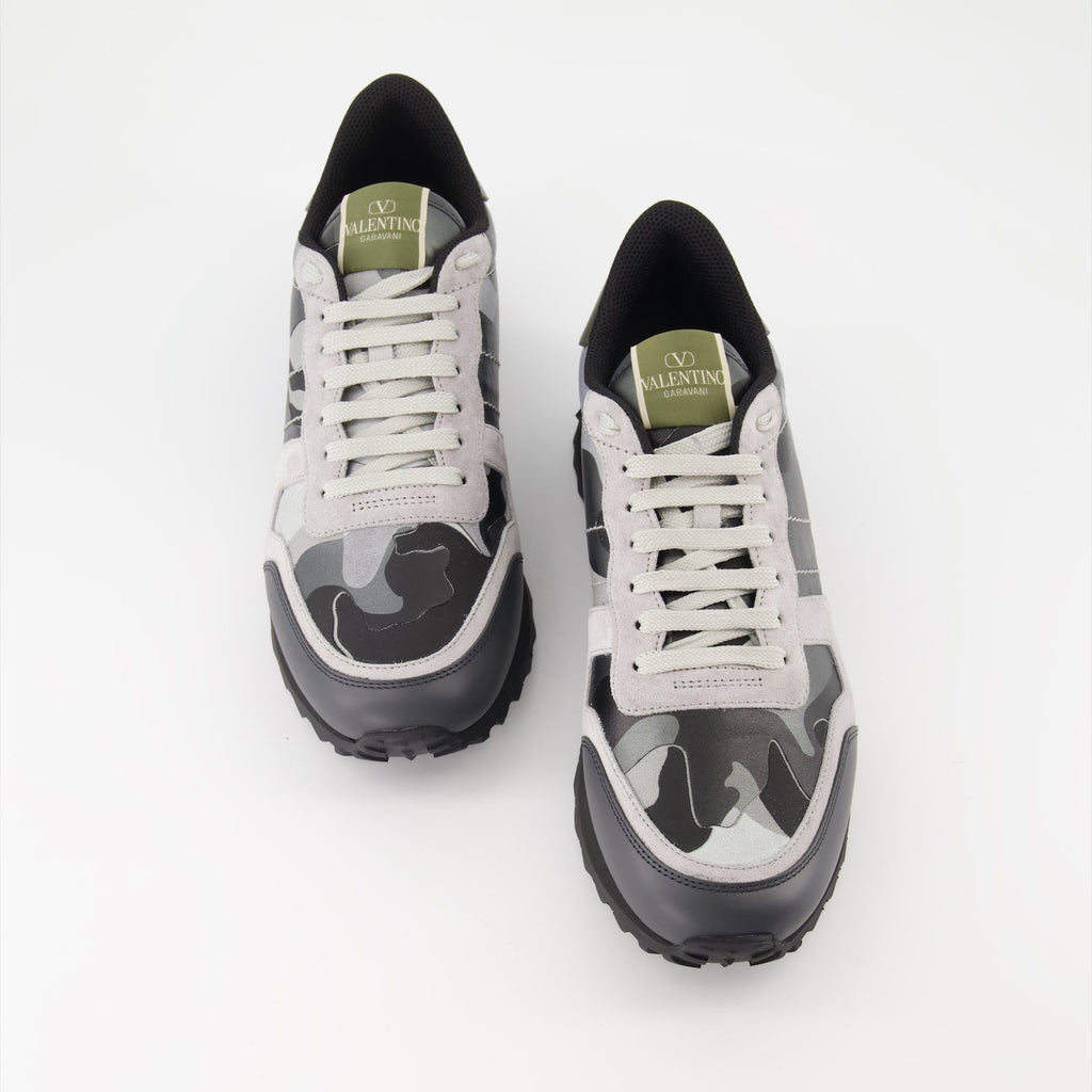 Valentino Garavani, Rockrunner sneakers, grey sneakers, luxury men's footwear, designer sneakers