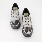 Valentino Garavani, Rockrunner sneakers, grey sneakers, luxury men's footwear, designer sneakers
