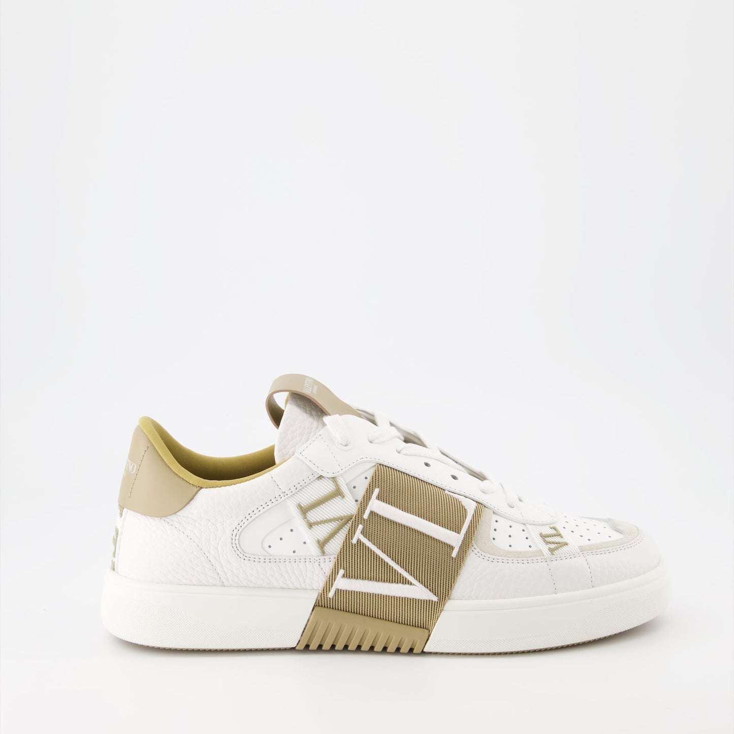 Valentino Garavani, VLTN sneakers, luxury men's footwear, white beige sneakers, designer sneakers