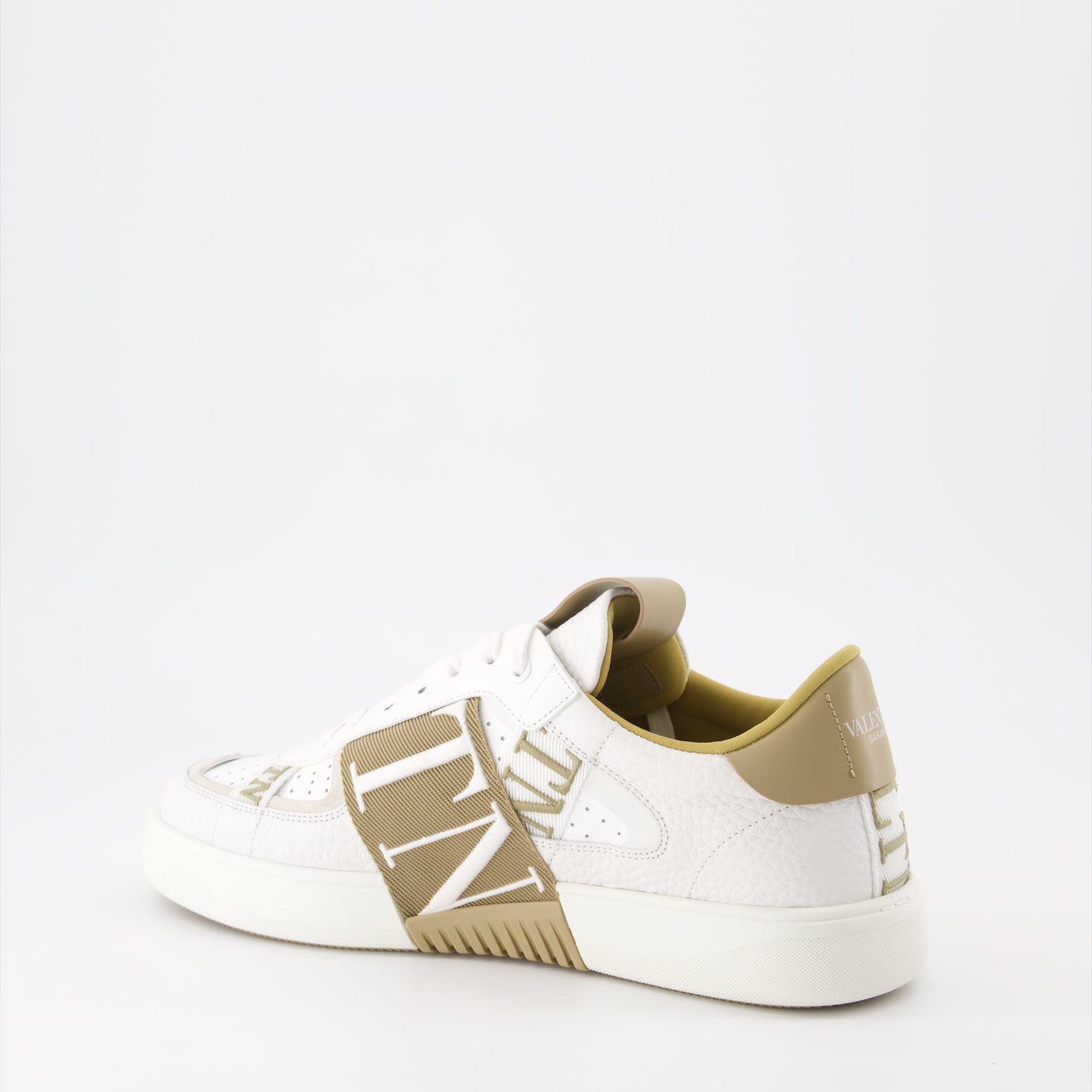 Valentino Garavani, VLTN sneakers, luxury men's footwear, white beige sneakers, designer sneakers