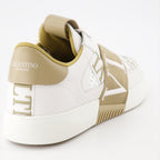 Valentino Garavani, VLTN sneakers, luxury men's footwear, white beige sneakers, designer sneakers